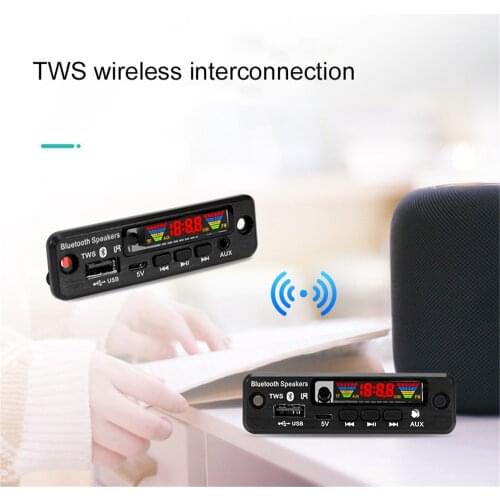5V Bluetooth 5.0 MP3 Decoder Board Car FM Radio Module Support TF USB AUX LCD Display With Remote Control Wireless Audio Kit
