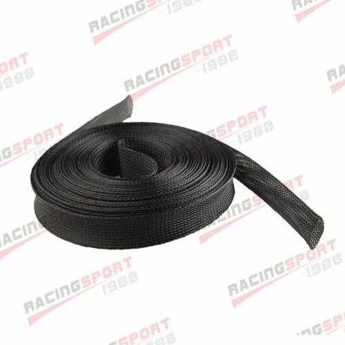 30m(100FT) 26mm Blk Expandable Wire Cable Sleeving Sheathing Braided Loom Tubing