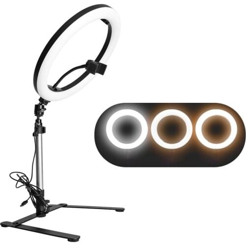 6/10/12inch Dimmable Led Ring Light Adjustable Desktop Tripod Overhead Stand Mini Monopod For Makeup Video Live Photo Fill Light