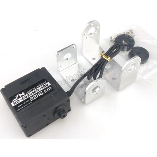 22KG 180 degree Robot Servo with brackets High Torque Metal Gear Dual Shafts Digital Servo for Robotic arm arduino DIY JX