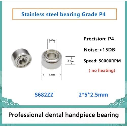20pcs Dental Handpiece bearing S682ZZ 2x5x2.5mm P4 stainless steel ball bearings 50000rpm no heating