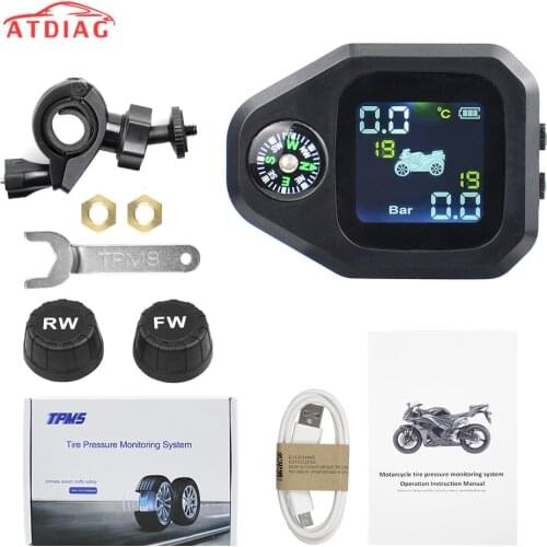 Hot selling Motorcycle TPMS Tire Pressure Monitoring System Motor Tyre LCD Display Internal or External TH/WI Sensors