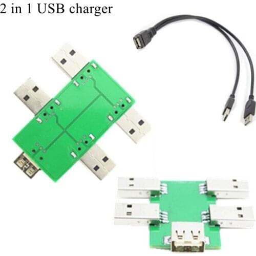 Solar Panel Parallel USB 2 and 1 Adapter Charging Cable quick charge usb charger