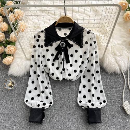 Блузки в горошек SR.Singreiny China At AliExpress