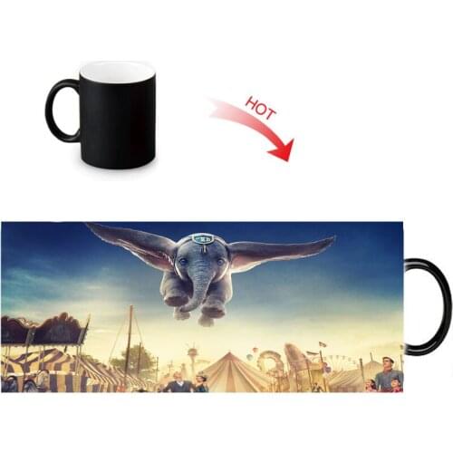 Custom Dumbo Pattern Color Change Water Mug 350ml Heat Reveal Coffee Cups Temperature Sensitive magic Mugs