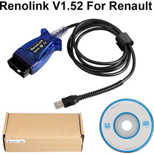 V1.52 Renolink OBD2 Diagnostic Interface For Renault/Dacia Vehicles ECU Programmer Airbag/Key Coding Multi-Function