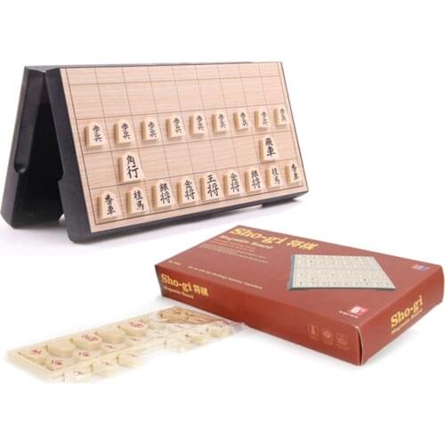 BSTFAMLY Japan Shogi 25*25*2cm Magnetic Folding International Checker Folding Japanese Sho-gi Chess Table Game Children Gift J01
