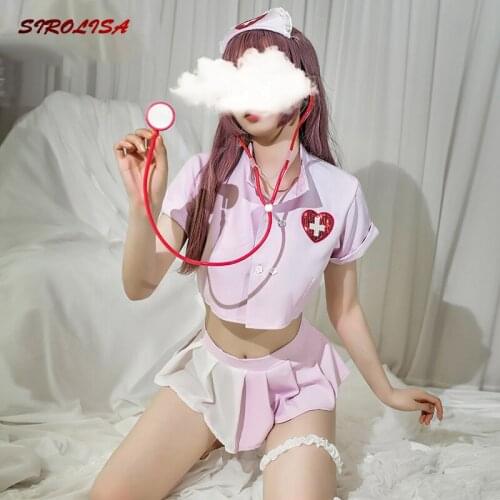 Nurse Cosplay Uniform Costume Women Sexy lingerie Doctor Role Play Outfits Uniform Suit Sex Mini Skirt Erotic Dress Costumes
