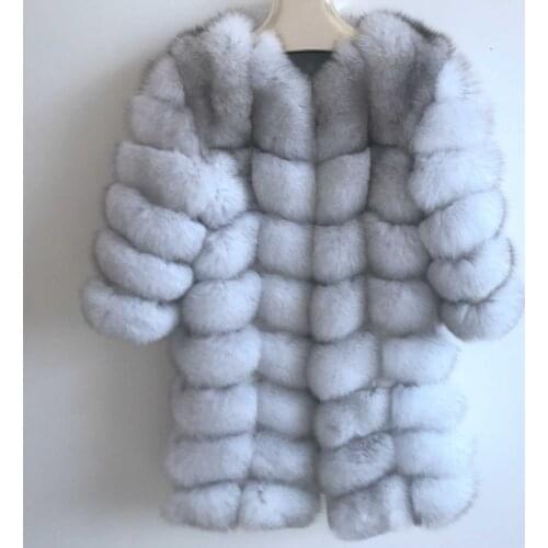 Real fur 2018 fox fur vest is 90 cm long coat sleeves design women free shipping the sleeves can be dismantled
