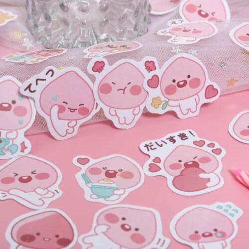 44sheets/set Sticker Set Peach Series Diy Cute Stickers Ins Style Scrapbooking School Suppliers Stationery Art Supplies