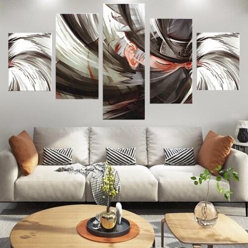 Canvas Painting Wall Art Printing 5 piece Kakashi Sharingan Anime Poster Home Decorative Modern Wall Decor frame