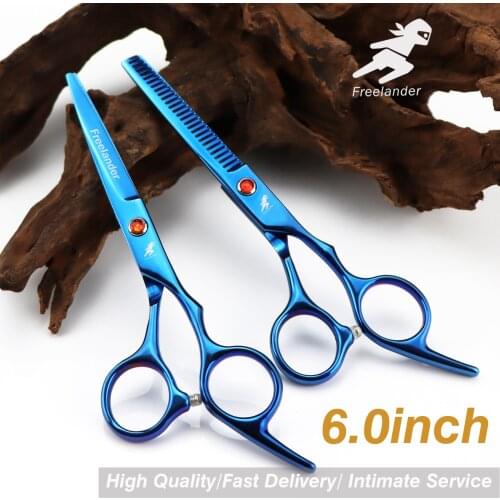 Freelander 6 inch tooth scissors flat scissors for barbers and hairdressers special fine scissors for thinning haircuts and hair