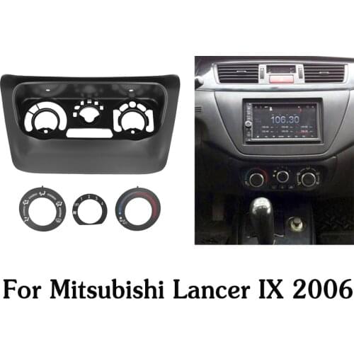 New AC Control Accessories Panel for Mitsubishi Lancer IX 2006 Center Control Fascias Panel ABS Plastic Black Frame