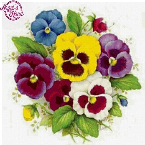 Diamond embroidery flowers flowers square drill cross stitch full area highlight diamond needlework diy diamond painting Pansy
