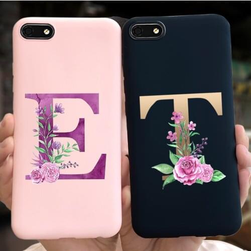 A to Z Custom Name Letter Monogram Case For Huawei Y5 Lite 2018 DRA-LX5 Jelly Silicone Back Cover For Huawei Y5 Y 5 Prime 2018