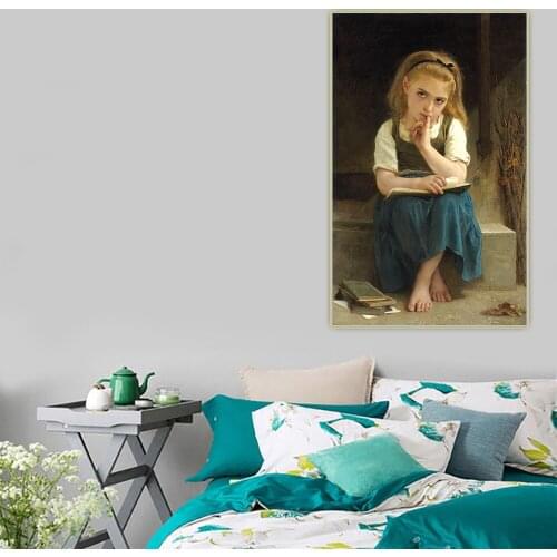 Citon William Adolphe Bouguereau《The First Kiss》Canvas Oil Painting Artwork Poster Picture Wall Background Decor Home Decoration