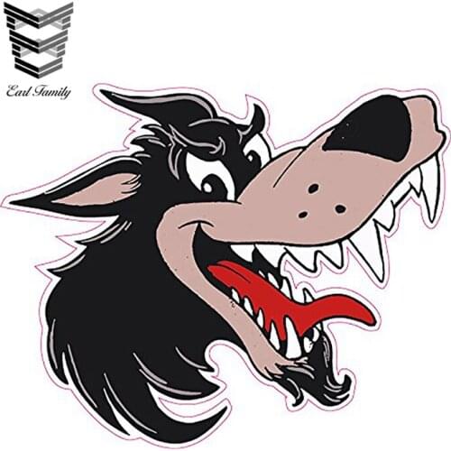 EARLFAMILY 13cm X 10.5cm Big Bad Wolf Version Decal Sticker Funny Car Styling Vinyl Decals Bumper Window Car Stickers