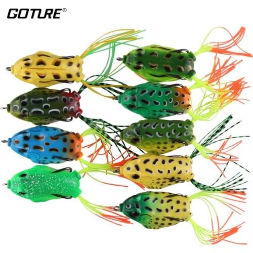 Goture 18pcs 5.5cm 12.5g Silicone Bait Frog Soft Fishing Lure Topwater Wobblers Artificial Bait Frog Lure