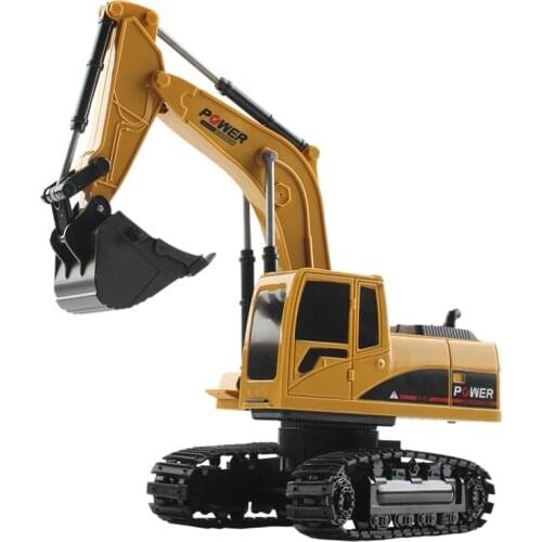 5CH Remote Control Excavator,Remote Control Truck RC Tractor Construction Vehicles Toys with Lights & Sound for Boys Girls Kids