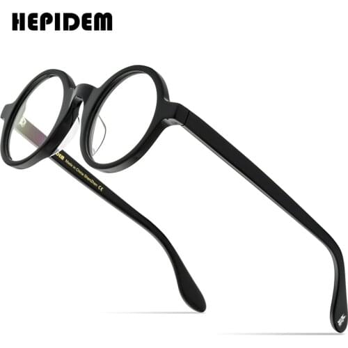 HEPIDEM Acetate Optical Glasses Frame Men Retro Vintage Round Prescription Eyeglasses Nerd Women Spectacle Myopia Eyewear ZOLMAN