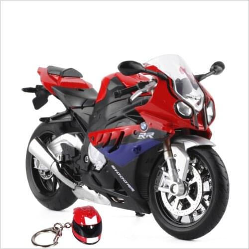 Alloy motorcycle with helmet key chain sound light toy car model childrens toy birthday gift