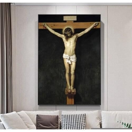 Famous Painting Christ Jesus Crucified Canvas Paintings Christian Posters and Prints Cuadros Wall Art Picture for Home Decor