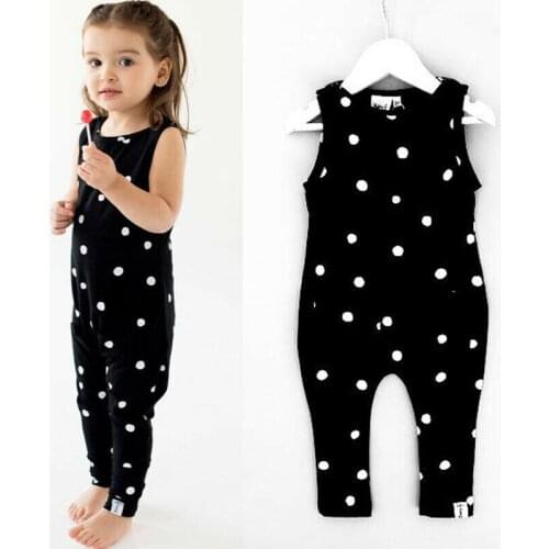 Baby Clothing Newborn Baby Infant One-piece Clothes Romper Sleeveless Dots Print Pants Jumpsuits Casual Outfit