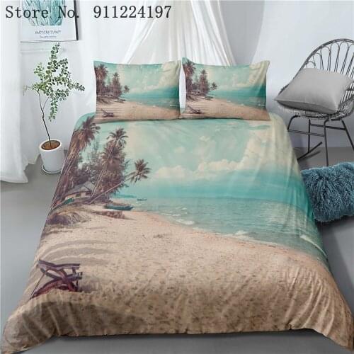Beautiful Scenery Duvet Cover Comforter Bedding Set Beach And Tree Quilt Cover Single Double Queen King Size Home Textile