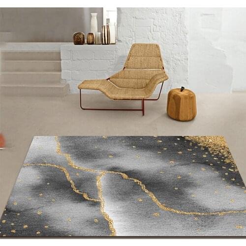 Rugs Living Room Decoration Modern Gray Gold Abstract Art Carpets For Bedroom Bedside Floor Mat Sofa Coffee Table Kitchen Carpet