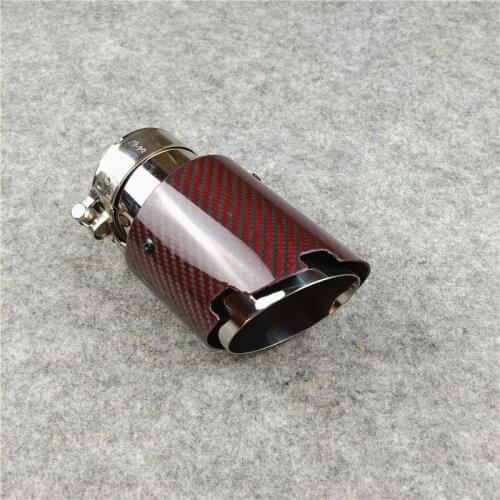 Red Carbon Single noble Style carbon nozzles Exhaust Muffler Tips For 99% Unversla Car Model Tuning Exhaust Systerm