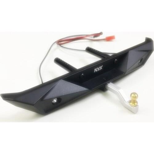 KYX Racing Alloy Rear Bumper with Lights Lamp for 1/10 RC Crawler Car Axial SCX10 II 90046 Wrangler Body Shell