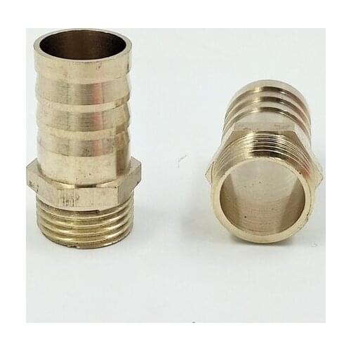 2pcs/lot Brass Pipe Fitting 19mm Hose Barb Tail Fitting G1/2" Male Thread Connector Joint Copper Coupler Adapter