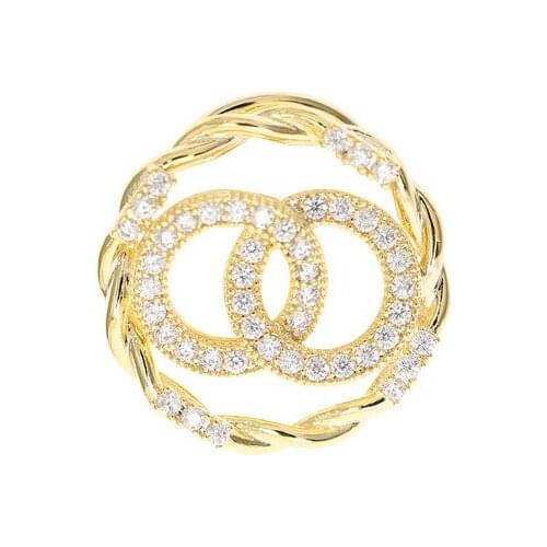 Fashion Cubic Zirconia Lapel Pins Women Suit Accessories High Quality Metal Gold Plated Samll Brooches Pins Jewelry Wholesale