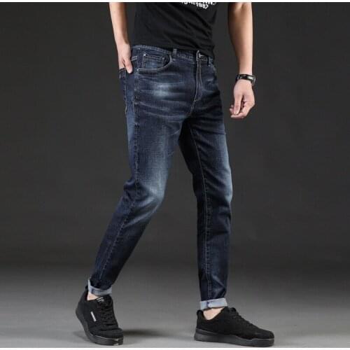 2020 New Arrival Classic Style Stretch Solid Jeans Men Causal Pants Plus Size 42 44 46 Men Jeans