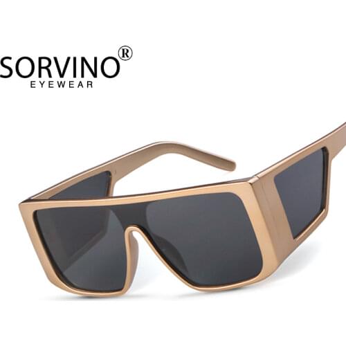 SORVINO Retro Big Square Frame Mens Sunglasses Luxury Brand Designer Oversize Black Visor Sun Glasses Men Shades For Women SP269