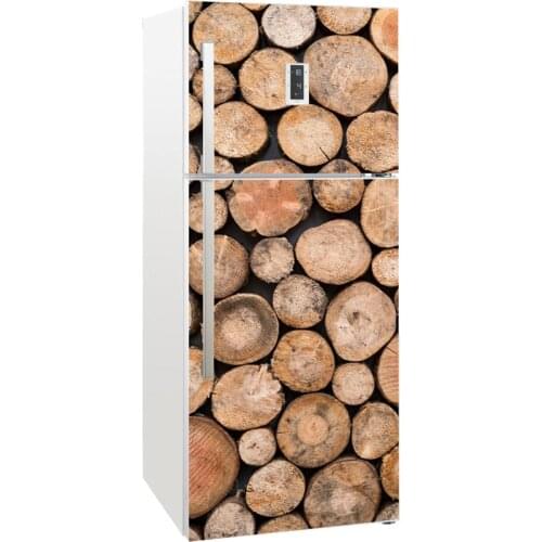 Fridge Sticker Wood Stakes Refrigerator Dishwasher Door Wrap Kitchen Wallpaper Accessories Modern 3d Wall Stickers