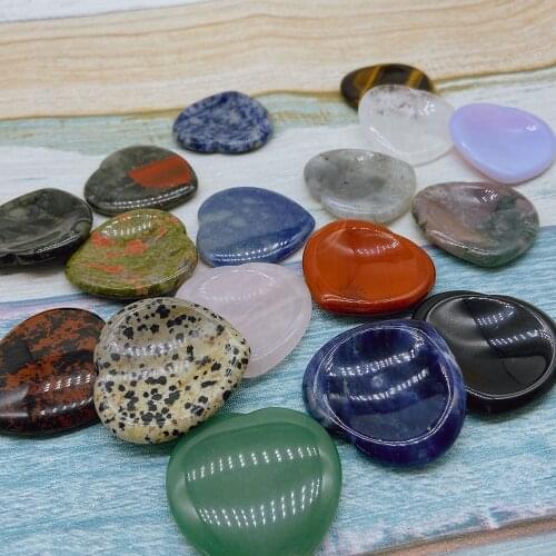 Heart Shaped Natural Crystals Amethyst Quartz Opal Stone 17 Colors Gemstone Mineral Healing Home Collection Decor Ornament Yoga