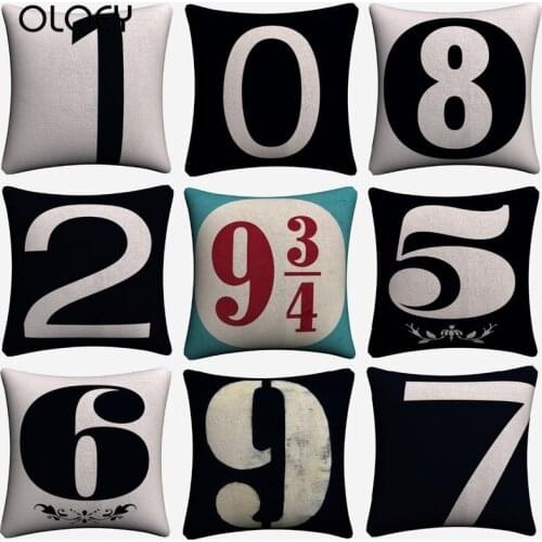 Nordic Black and White Digital Linen Soft and Comfortable Pillowcase Size 45x45cm Home Bedroom Office Car Decorative Pillowcase