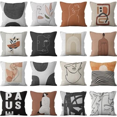 New Decorative Pillow Case Geometric Abstract Cushion Cover 45*45 Cojines Creative Sofa Bedroom Throw Pillowcase for Home Decor