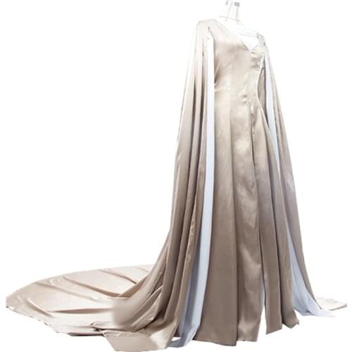 New Women Elegant White Dress Up Clothes Lady Galadriel Cosplay Costume Fariy Dress Customized