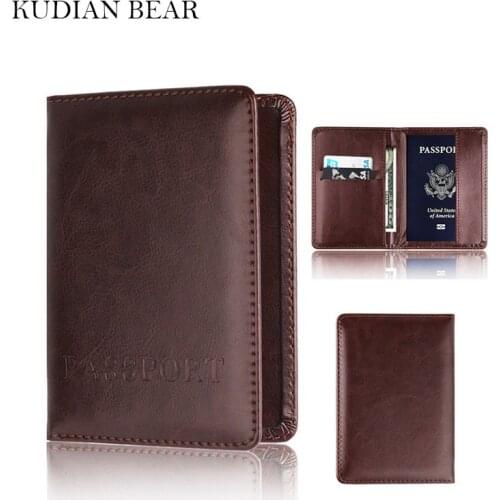 KUDIAN BEAR Brand Passport Cover Women Passport Holder Designer Travel Cover Case Minimalist Credit Card Holder BIH023 PM49