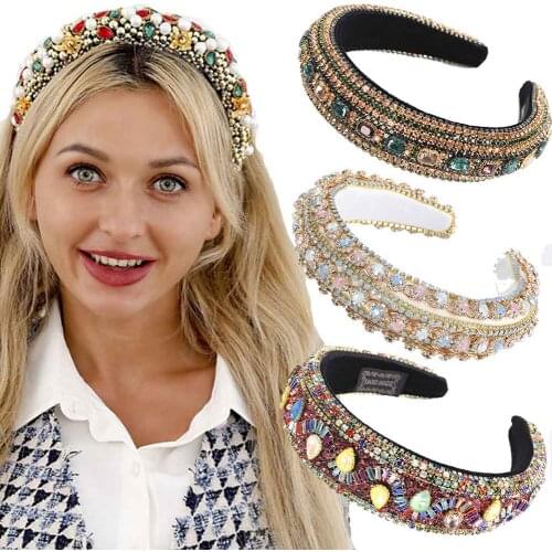Haimeikang Fashion Girls Bezel Shiny Luxury Rhinestone Hair Band Hair Hoop Hair Accessories for Women Crystal Headbands Headwear