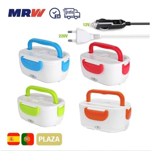 Portable car and house use electric heating lunch box, detachable food container