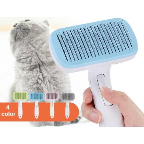 Automatic Pet Hair Shedding Comb Dog Cat Cleaning Brush Grooming Tool Hair Removal Trimmer Comb Pet Fur Grooming Pet Supplies