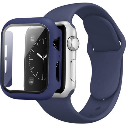 Strap+Case Set for Apple Watch Band 44mm 40mm iWatch band 42mm 38mm Silicone Bumper+Bracelet for Apple Watch series 4 3 5 SE 6