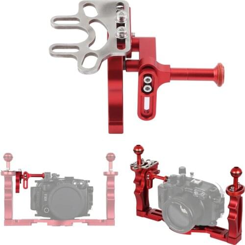 PULUZ Dual Handheld Handle Hand Grip Stabilizer with Shutter Release Trigger Extension Adapter Lever Mount for Gopro Camera