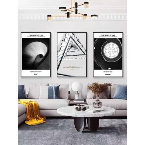 Modern Black And White Architectural Design Drawing Canvas Wall Poster Abstract Canvas Wall Living Room Decoration