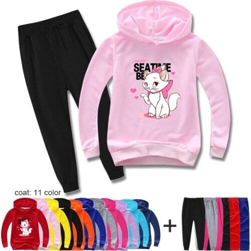 Girls Marie Cat Anime Game Clothing Spring autumn Kids Clothing Suits Cartoon Sets Children Boy Girls Sports Tracksuits Suits