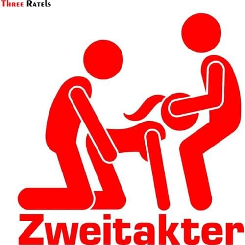 Three Ratels FD541 Funny Die Cut JDM Tuning Car Sticker 2 Stroke Plotted Red Fun Sex Girls Moped Motorcycle Decal