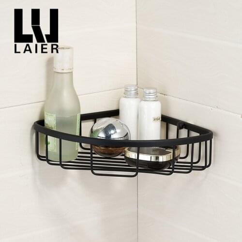 Vidric black single-layer copper Lisle European blue corner shelf bathroom shelf toilet Full Copper Triangle blue rubber paint